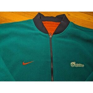 Nike Miami Dolphins Reversible NFL Jacket Mens Size XL 90s Rare‎ VTG